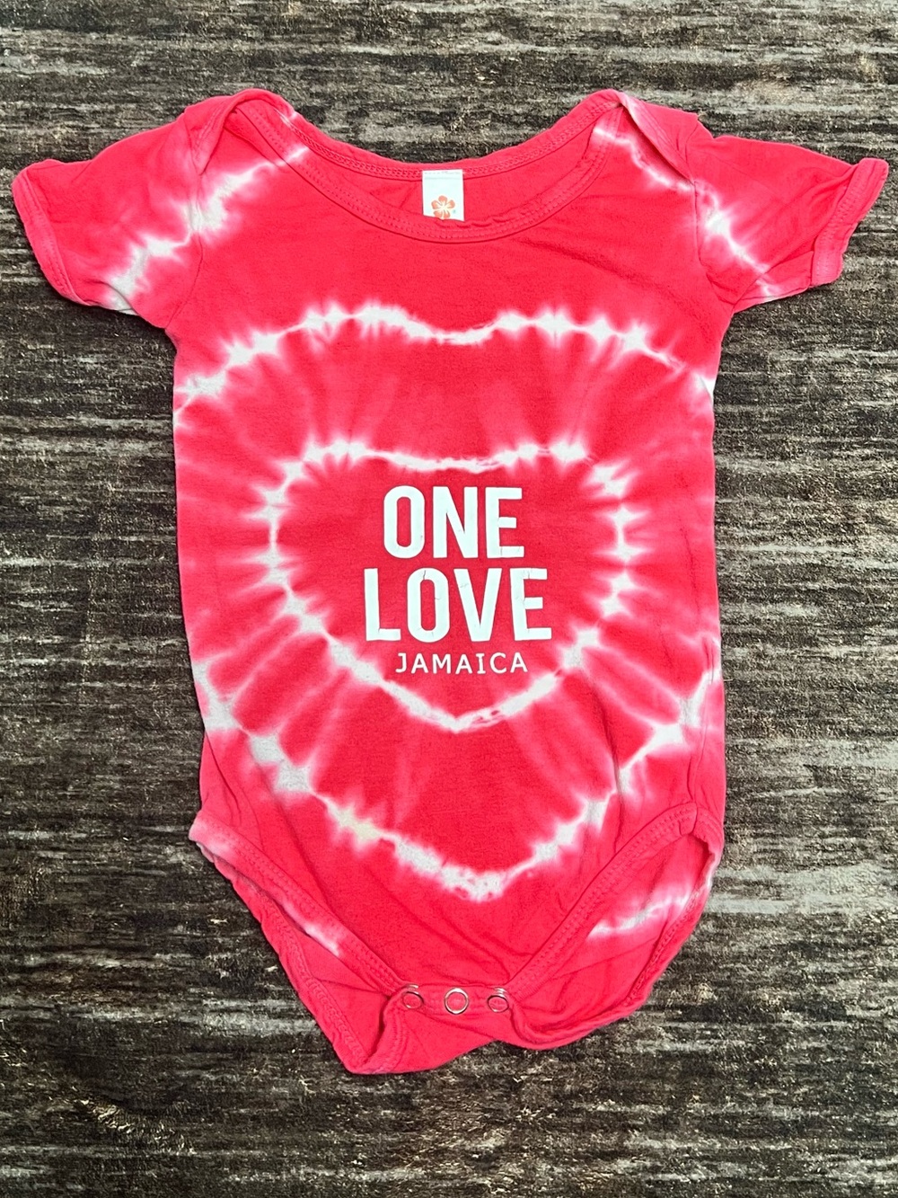One Love Jamaica Tie-Dye Pink Baby One-Piece